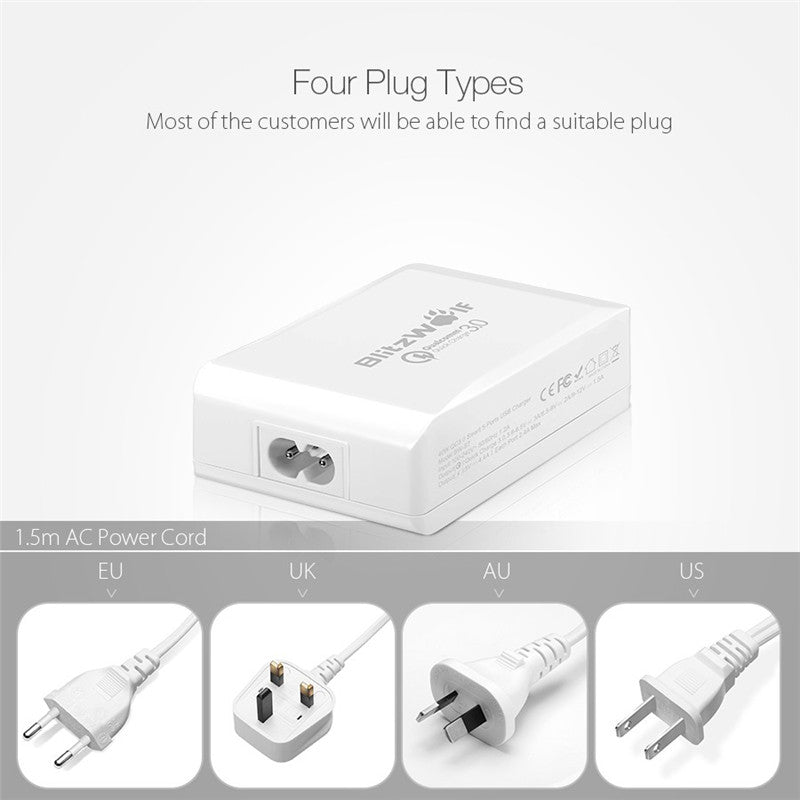 BlitzWolf BW-S7 Quick Charge QC3.0 Adapter USB Charger Smart 5