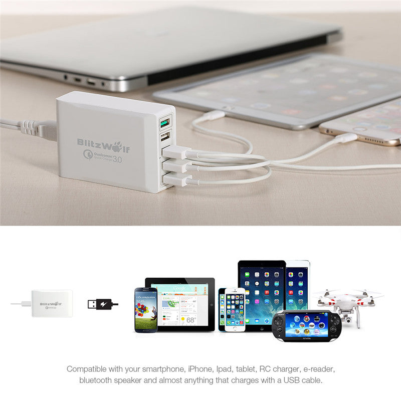 BlitzWolf BW-S7 Quick Charge QC3.0 Adapter USB Charger Smart 5