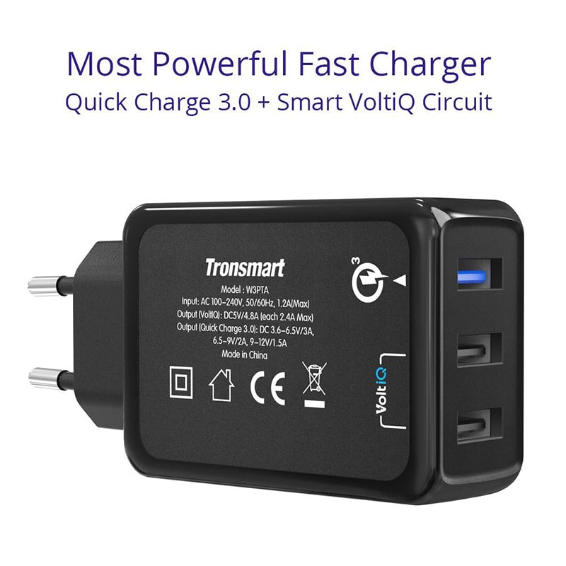 Tronsmart W3PTA Quick Charge 3.0 USB Charger with VoltiQ Tech