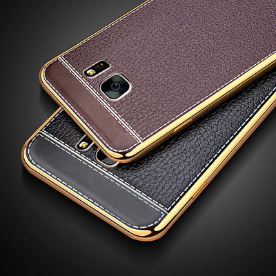 Luxury Leather Pattern Back Cover for Samsung Galaxy s6 s7 edge plus S6
