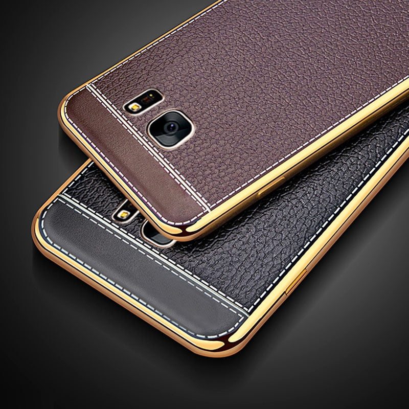Luxury Leather Pattern Back Cover for Samsung Galaxy s6 s7 edge plus S6