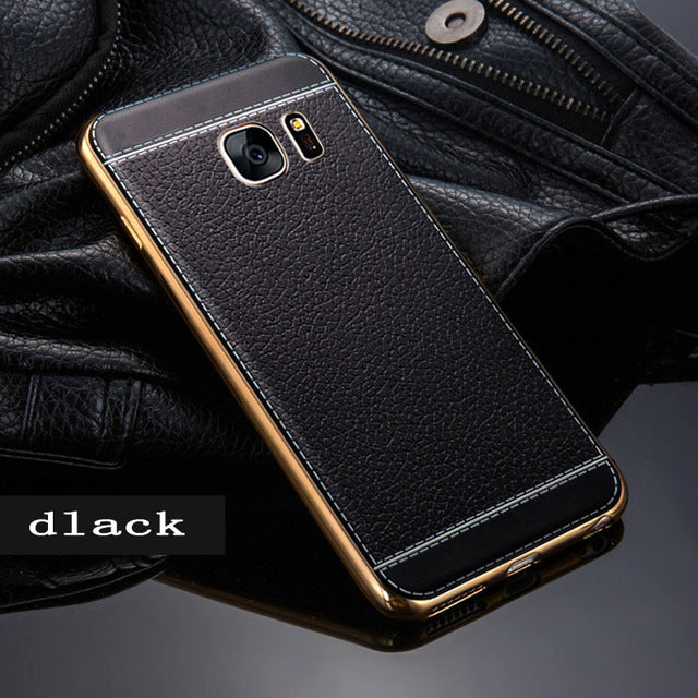 Luxury Leather Pattern Back Cover for Samsung Galaxy s6 s7 edge plus S6