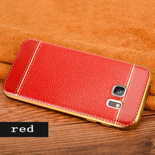 Luxury Leather Pattern Back Cover for Samsung Galaxy s6 s7 edge plus S6