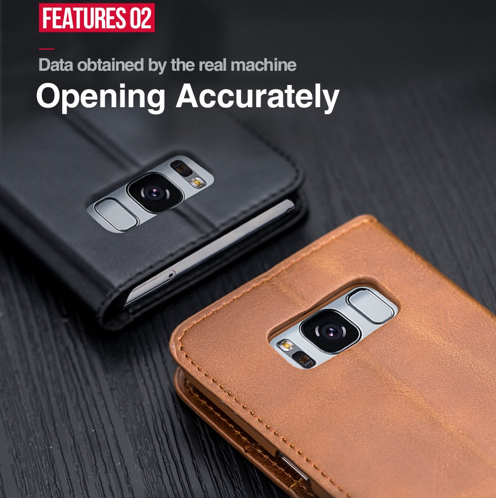 Luxury Stand Leather Case For Samsung Galaxy S9 Plus S7 Edge S8 Note 9