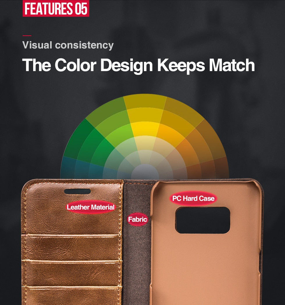 Luxury Stand Leather Case For Samsung Galaxy S9 Plus S7 Edge S8 Note 9