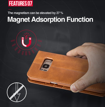 Luxury Stand Leather Case For Samsung Galaxy S9 Plus S7 Edge S8 Note 9