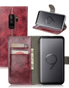 Retro Oil Wax Leather Flip Case Wallet Case For Samsung Galaxy S9 Plus