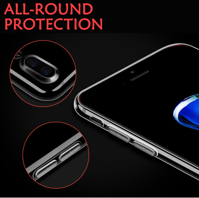 Luxury Clear Silicone Soft Case Transparent For iphone 7 8 6 6s Plus 7Plus 8Plus