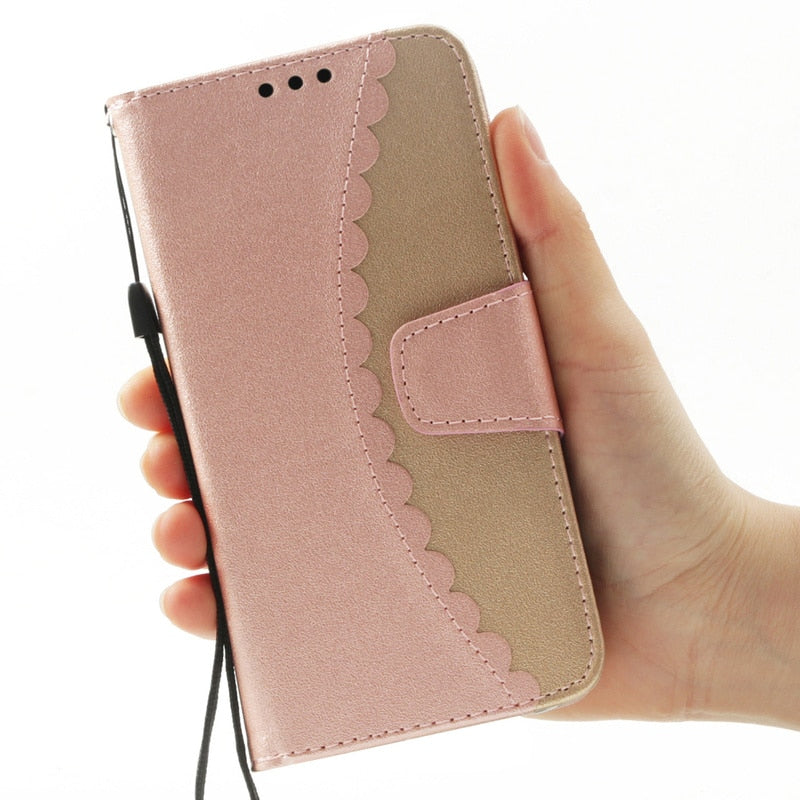 Case Card Holder Leather Protective Armor Cover for Iphone 7, 7plus