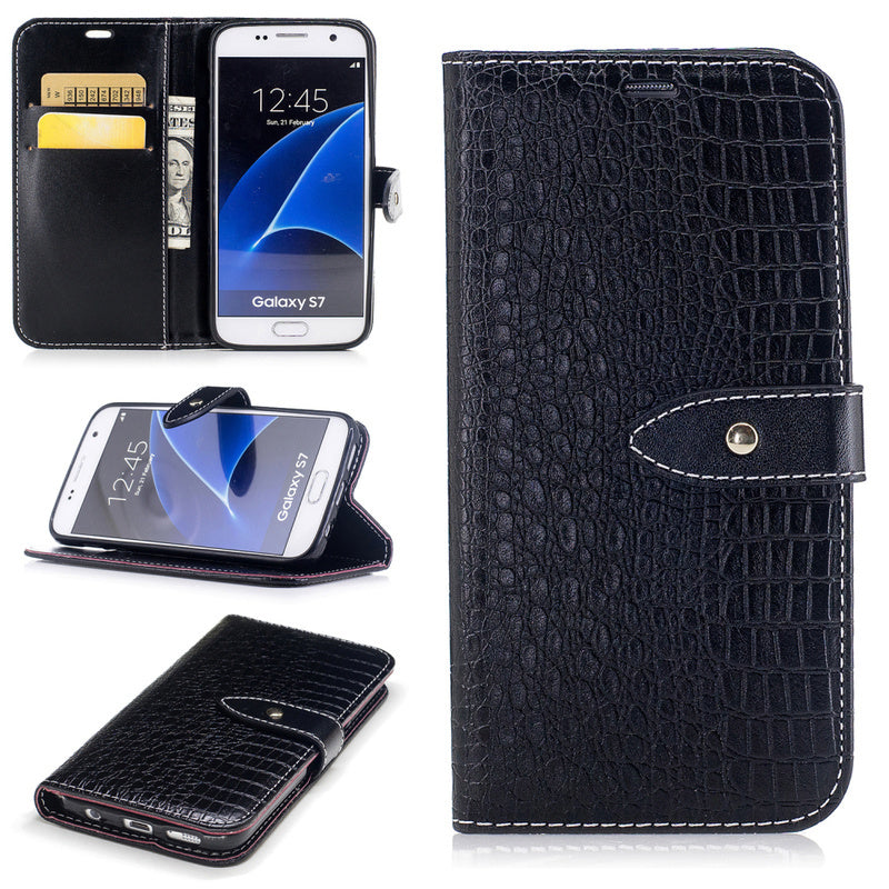Case Card Holder Leather Protective Armor For Samsung Galaxy S7 S8