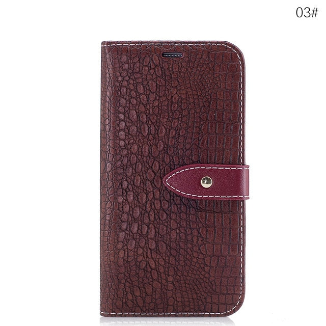 Case Card Holder Leather Protective Armor For Samsung Galaxy S7 S8