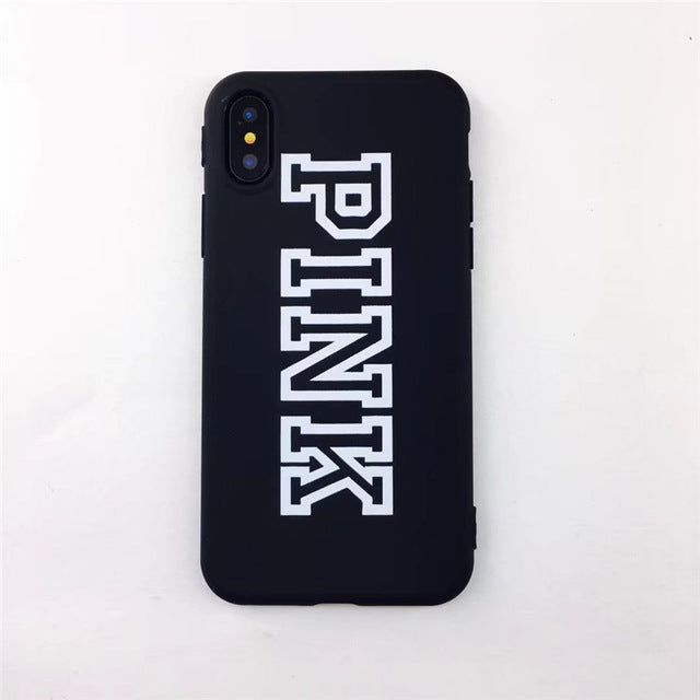 Lucky Case Pink Color Soft Rubber Cover For iPhone Xs 8 7 6S Plus