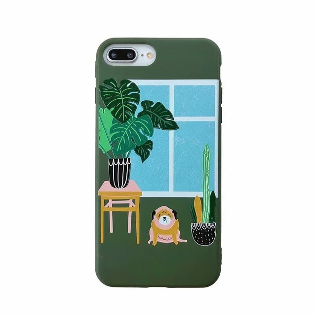 Rubber Silicon Candy Color Print Phone Case for iPhone X 6 6s 7 8 Plus