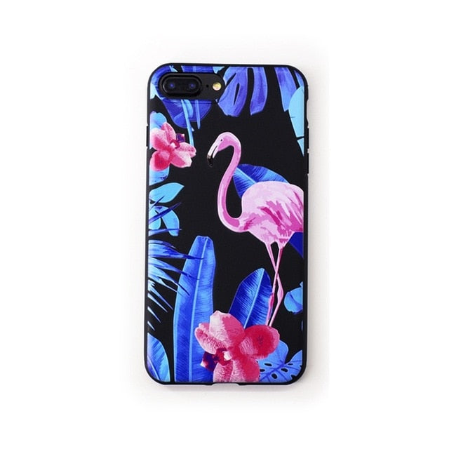 Rubber Silicon Candy Color Print Phone Case for iPhone X 6 6s 7 8 Plus