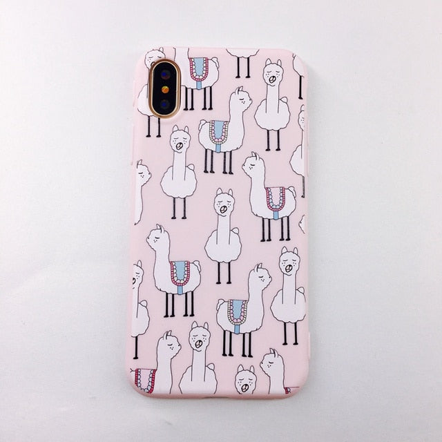 Rubber Silicon Candy Color Print Phone Case for iPhone X 6 6s 7 8 Plus