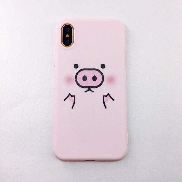 Rubber Silicon Candy Color Print Phone Case for iPhone X 6 6s 7 8 Plus