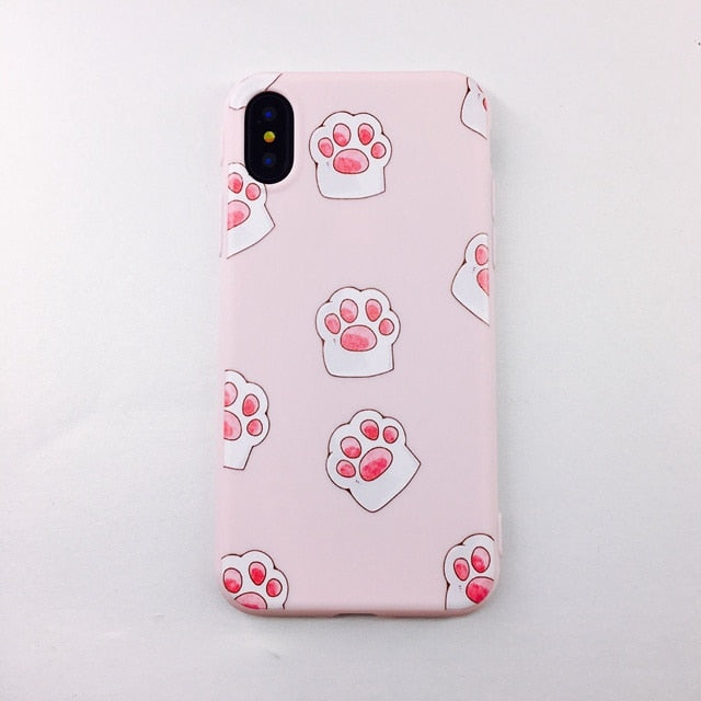 Rubber Silicon Candy Color Print Phone Case for iPhone X 6 6s 7 8 Plus