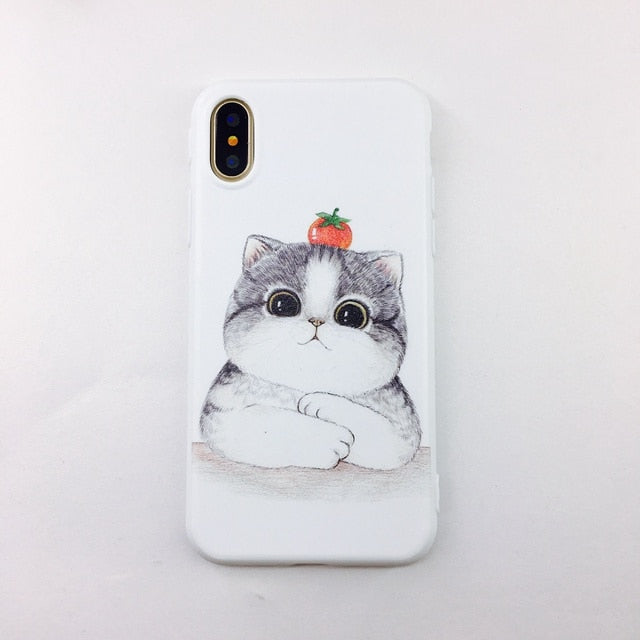 Rubber Silicon Candy Color Print Phone Case for iPhone X 6 6s 7 8 Plus