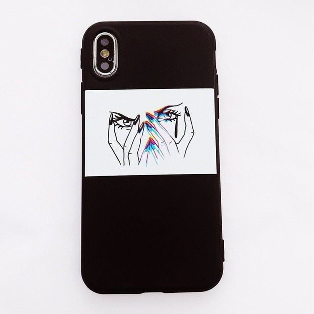 Rubber Silicon Candy Color Print Phone Case for iPhone X 6 6s 7 8 Plus