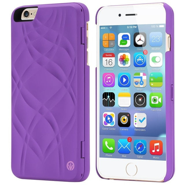 Water Patterned Flip Case with Card Slot Wallet Make Up Mirror Back Cover For iPhone 6 6S 7 8 Plus