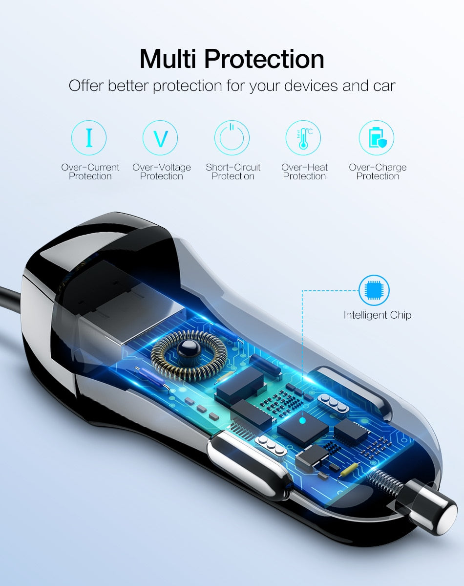 Micro USB Type C Lighting Car Charger For iPhone