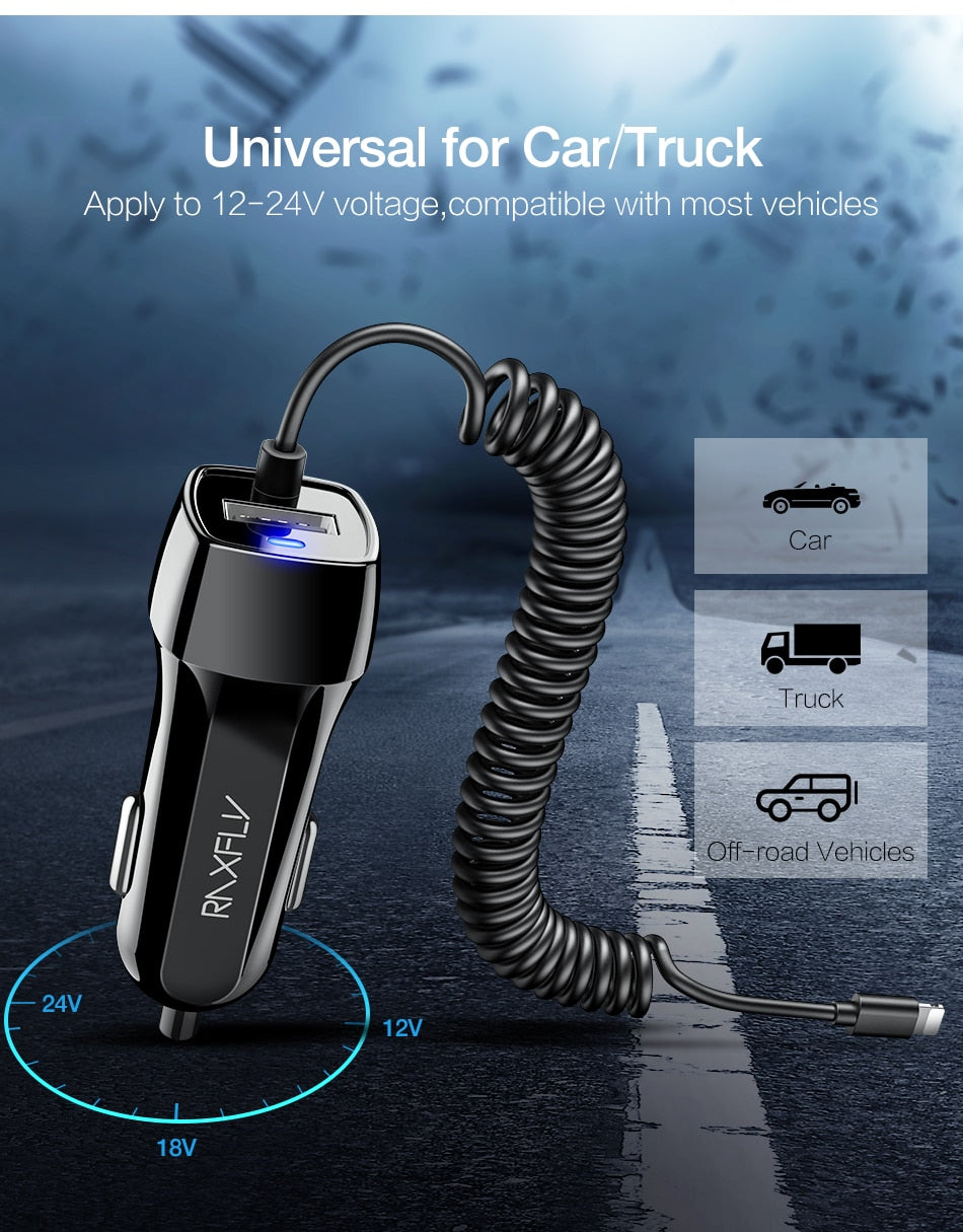 Micro USB Type C Lighting Car Charger For iPhone