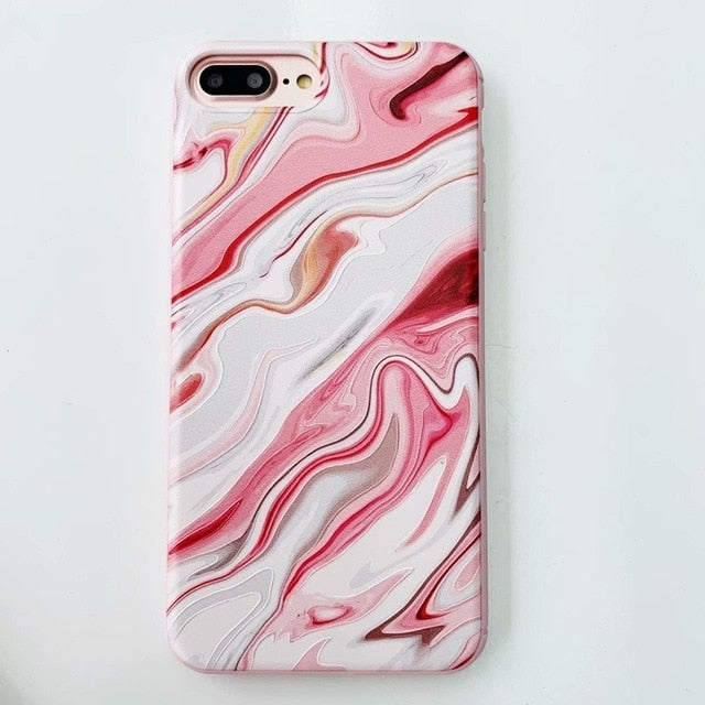 Rubber Silicon Candy Color Print Phone Case for iPhone X 6 6s 7 8 Plus