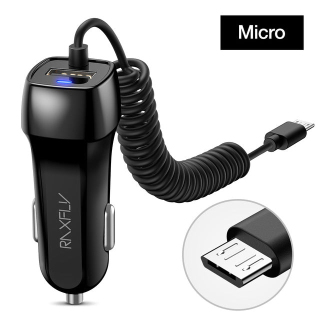 Micro USB Type C Lighting Car Charger For iPhone