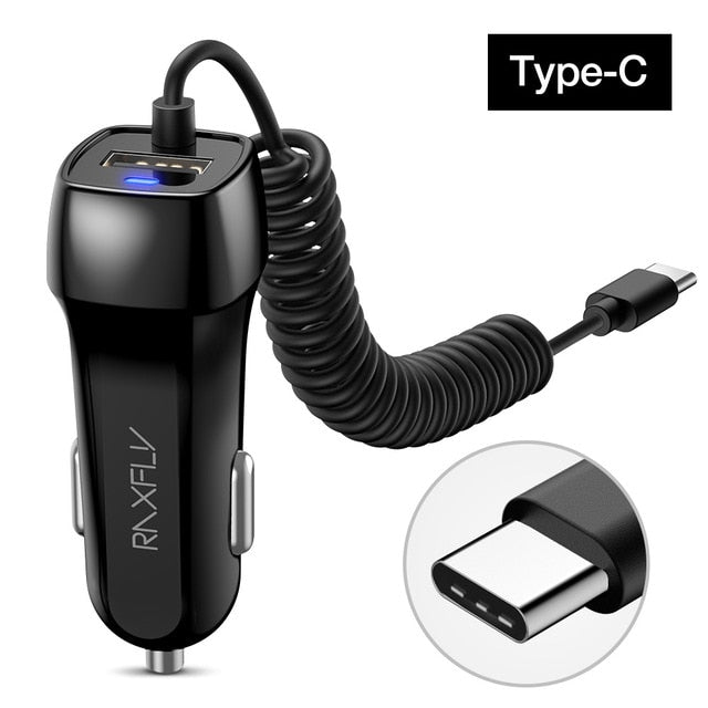 Micro USB Type C Lighting Car Charger For iPhone