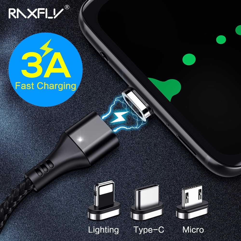Magnetic USB Charging Cable 3A Fast Micro USB Type-C
