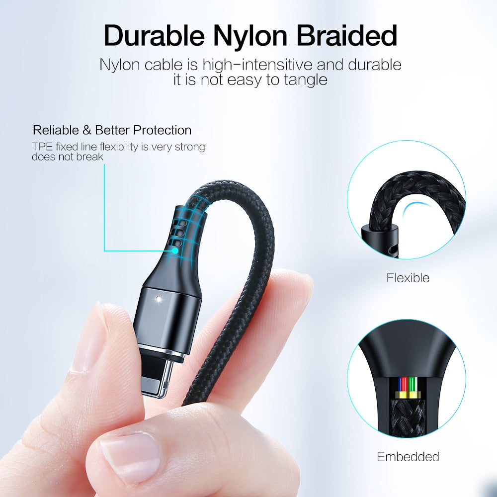 Magnetic USB Charging Cable 3A Fast Micro USB Type-C