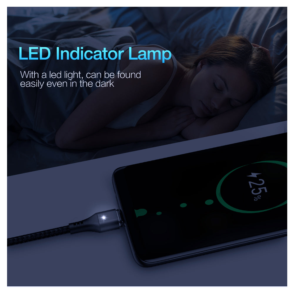 Magnetic USB Charging Cable 3A Fast Micro USB Type-C