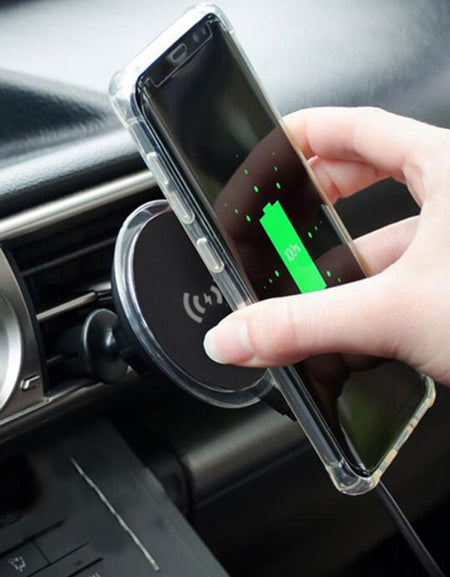 Wireless Car Charger Magnetic Mount Holder For Samsung S9 iPhone XS MAX