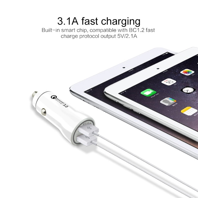 Multi-function Dual USB Adapter Cigarette Lighter Car Charger for IPhone Samsung Xiaomi