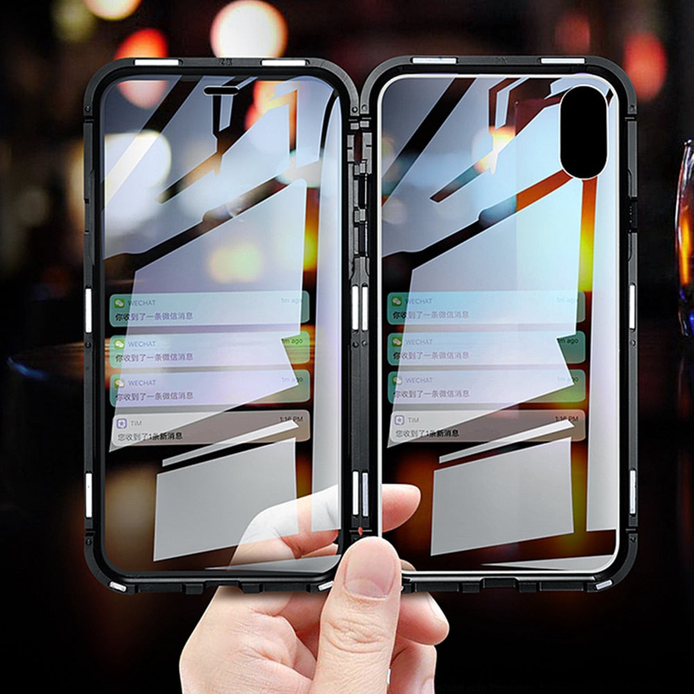 Case Double Sided Glass Magnet For iPhone XS MAX X XR 8 7 Plus