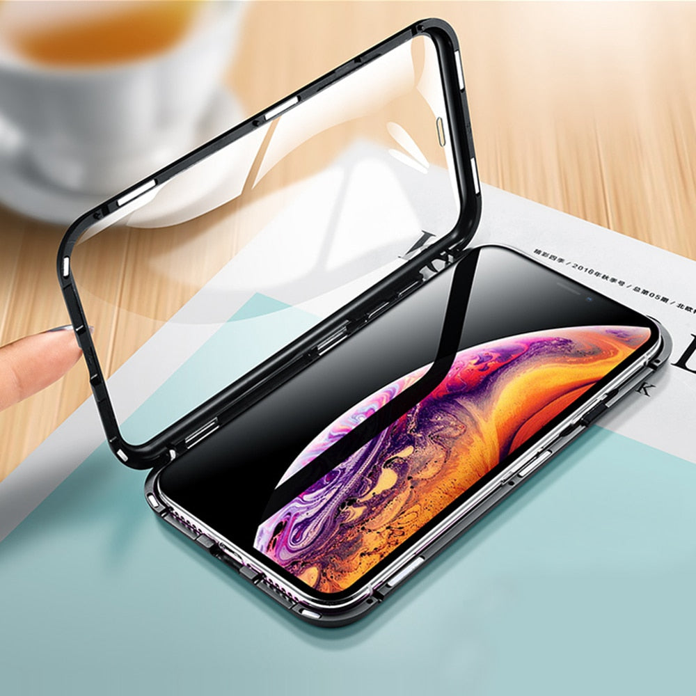 Case Double Sided Glass Magnet For iPhone XS MAX X XR 8 7 Plus
