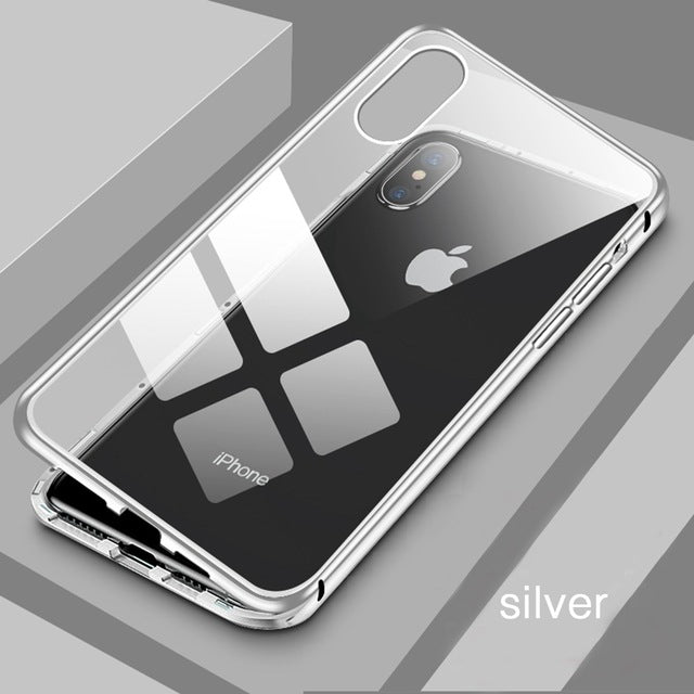 Case Double Sided Glass Magnet For iPhone XS MAX X XR 8 7 Plus