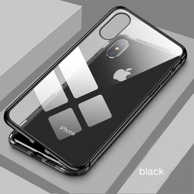Case Double Sided Glass Magnet For iPhone XS MAX X XR 8 7 Plus