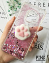 Squishy Cat Case Glitter Liquid  For Samsung S9 plus S8 note 8 S6 S7