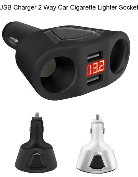 Car Charger High Quality Dual USB Charger Lighter Socket Splitter Adapter