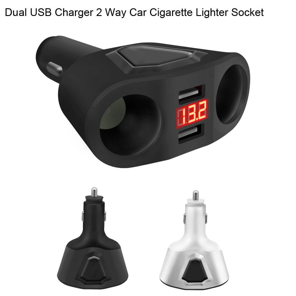 Car Charger High Quality Dual USB Charger Lighter Socket Splitter Adapter
