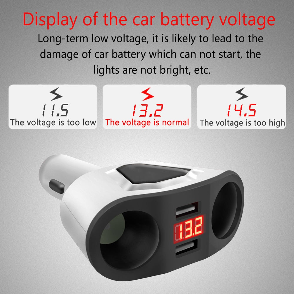 Car Charger High Quality Dual USB Charger Lighter Socket Splitter Adapter