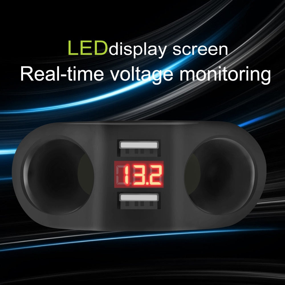 Car Charger High Quality Dual USB Charger Lighter Socket Splitter Adapter