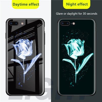 Luxury Luminous Tempered Glass Cases For iPhone XS MAX XR