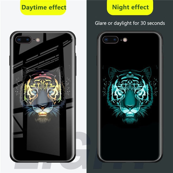 Luxury Luminous Tempered Glass Cases For iPhone XS MAX XR