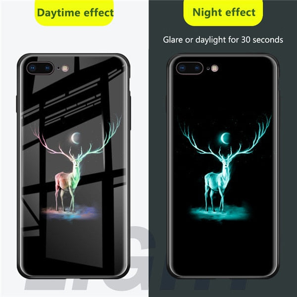 Luxury Luminous Tempered Glass Cases For iPhone XS MAX XR