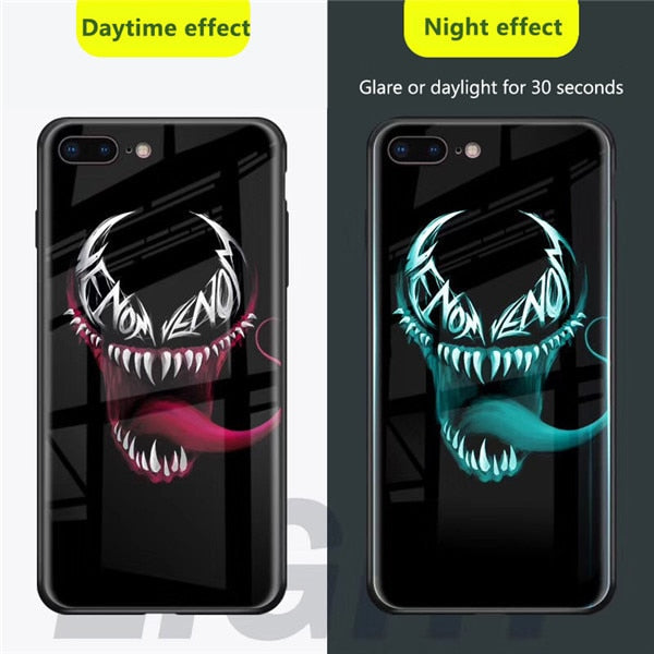 Luxury Luminous Tempered Glass Cases For iPhone XS MAX XR