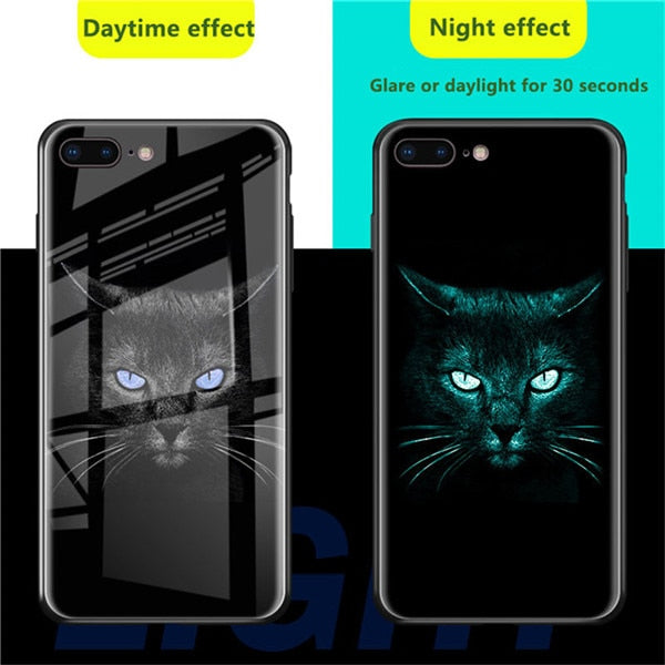 Luxury Luminous Tempered Glass Cases For iPhone XS MAX XR