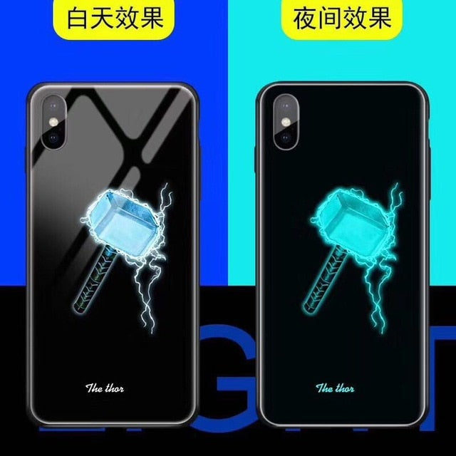 Luxury Luminous Tempered Glass Cases For iPhone XS MAX XR