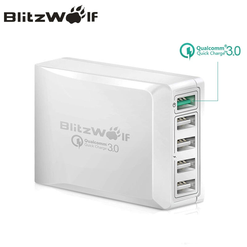 BlitzWolf BW-S7 Quick Charge QC3.0 Adapter USB Charger Smart 5